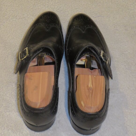 Edward Green x Leffot Hove Black Calf Leather Balmoral Monk Straps 8D NWB main image 5